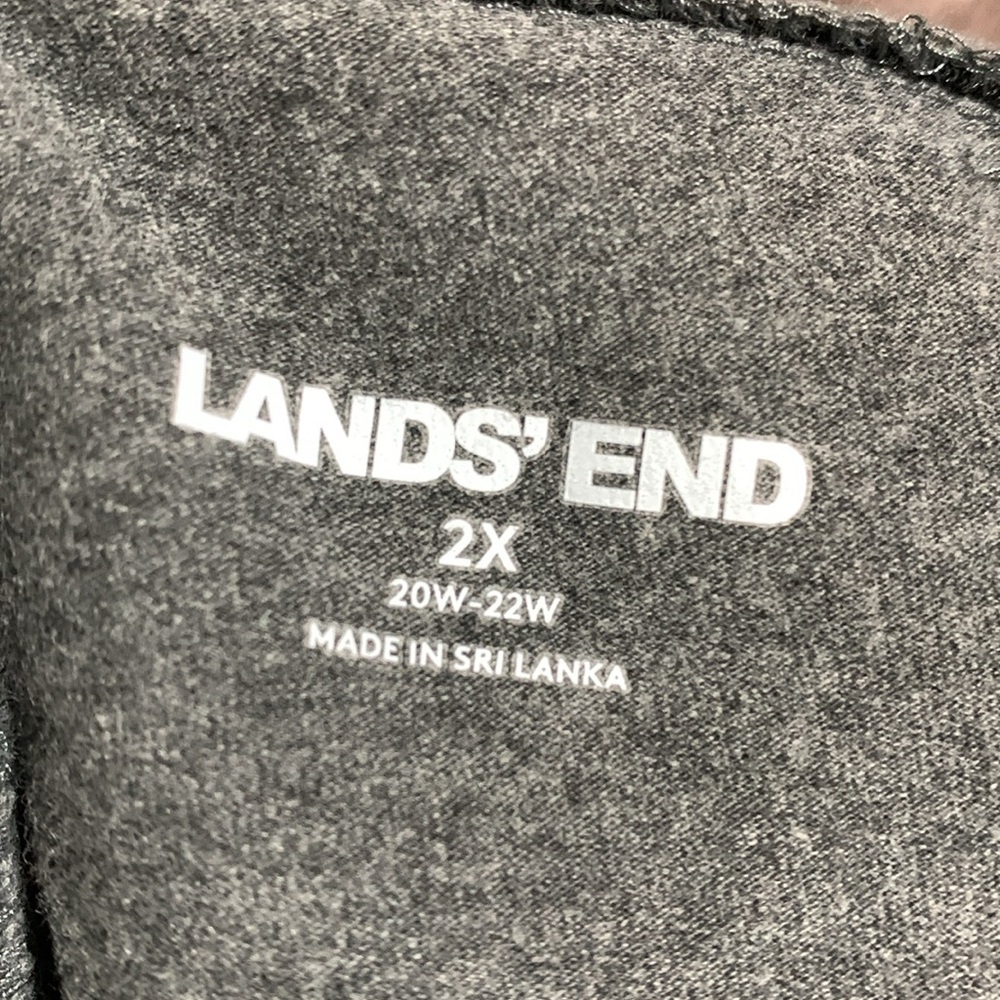 Lands' End Capris Stretch Pants Gray 2X Starfish Crop Straight Cotton Spandex - Picture 12 of 16